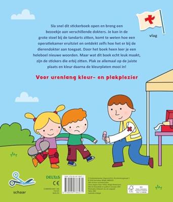 Kleur- en stickerboek met woordjes - Bij de dokter