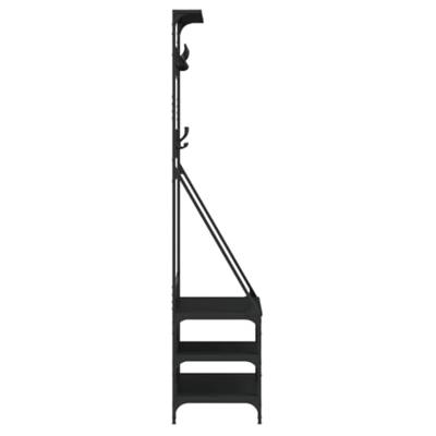 VidaXL Kledingrek met schoenenrek 80x40x184 cm zwart