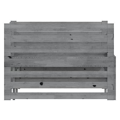 Bedbank uitschuifbaar massief grenenhout grijs 2x(90x200) cm Bedbank uitschuifbaar massief grenenhout grijs 2x(90x200) cm