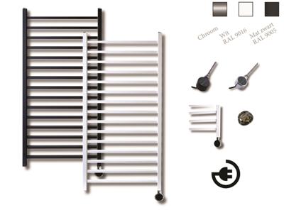 Sanicare Qubic elektrische design radiator 125x60cm chroom met thermostaat rechts chroom Sanicare Qubic elektrische design radiator 125x60cm chroom met thermostaat rechts chroom