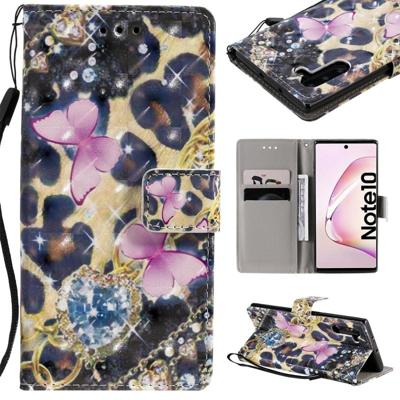 Voor Galaxy Note 10 3D geschilderde patroon horizontale Flip leergeval met portemonnee & houder & kaartsleuven & Lanyard (Pink Butterfly) Voor Galaxy Note 10 3D geschilderde patroon horizontale Flip leergeval met portemonnee & houder & kaartsleuven & Lanyard (Pink Butterfly)