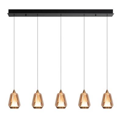 Highlight Hanglamp Tromba 5 lichts L 108 cm amber zwart