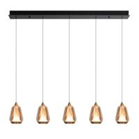 Highlight Hanglamp Tromba 5 lichts L 108 cm amber zwart - thumbnail