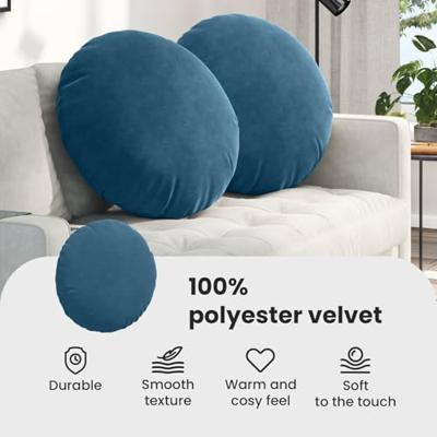 VidaXL Zitkussens 2 stuks blauw ø 40 x 13 cm fluweel