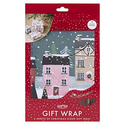 Vel Inpakpapier Kerstdorp (2st)