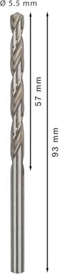Bosch Accessories 2608595064 HSS Metaal-spiraalboor 5.5 mm Gezamenlijke lengte 93 mm Geslepen DIN 338 Cilinderschacht 10 stuk(s) Bosch Accessories 2608595064 HSS Metaal-spiraalboor 5.5 mm Gezamenlijke lengte 93 mm Geslepen DIN 338 Cilinderschacht 10 stuk(s)