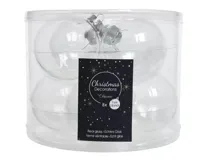 Decoris kerstballen glas 8st transparant 7cm - thumbnail