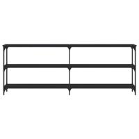 Wandtafel 200x29x75 cm bewerkt hout zwart - thumbnail