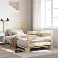 Bedframe met hoofdbord massief grenenhout 100x200 cm - thumbnail