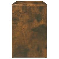 Schoenenbankje 80x30x45 cm bewerkt hout gerookt eikenkleurig - thumbnail