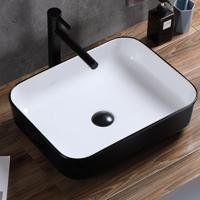 Opbouw Waskom Boss & Wessing Blitz 50x40x14 cm Wit met Zwarte Buitenkant Aqua Splash - thumbnail