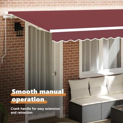 VidaXL Inklapbaar zonnescherm bordeauxrood 350 x 200 cm stof VidaXL Inklapbaar zonnescherm bordeauxrood 350 x 200 cm stof