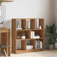 Boekenkast 97,5x29,5x100 cm bewerkt hout artisanaal eikenkleur - thumbnail