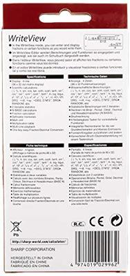 Sharp EL-W531 XG Schoolrekenmachine Oranje Aantal displayposities: 12 werkt op zonne-energie, werkt op batterijen (b x h x d) 79.6 x 15.5 x 161.5 mm - thumbnail