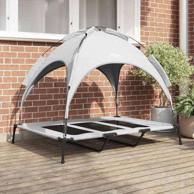 VidaXL Hondenbed zilvergrijs 122 x 93 x 106,5 cm staal