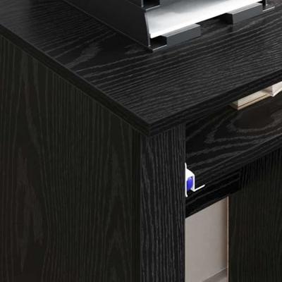 Bureau met Wielen Zwart Eiken 91 x 50 x 77 cm Bewerkt hout