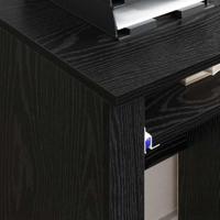 Bureau met Wielen Zwart Eiken 91 x 50 x 77 cm Bewerkt hout - thumbnail