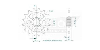 ESJOT Sprocket 520 16z racing