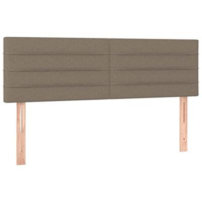 Hoofdbord LED 144x5x78/88 cm stof taupe