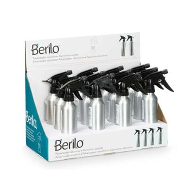 Verstuiverfles Berilo 37581 Zwart Zilverkleurig Aluminium Polypropyleen 300 ml (12 Stuks)