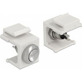 DeLOCK 86401 Keystone Roestvrijstaal, Wit kabel-connector