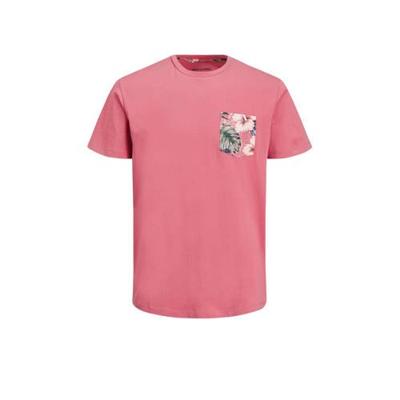 JACK & JONES JUNIOR T-shirt Pock met printopdruk koraalrood