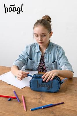 Baagl Student etui Oceaan Blauw 3-ritsen