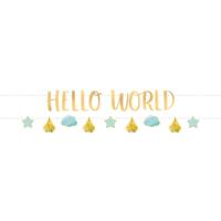 2 Slingers Hello World Blauw/Goud - thumbnail