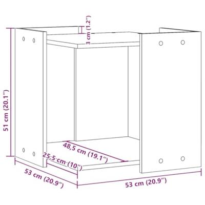 Kattenbakkast 53x53x51 cm bewerkt hout wit - thumbnail