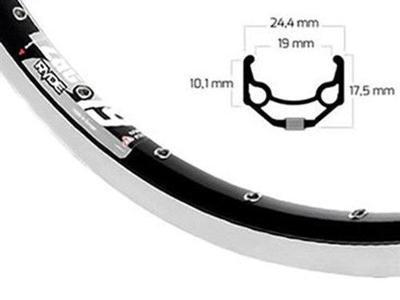 Ryde Velg 28 inch 622 zac19 zwart geslepen zijkant 36 dubbel bus