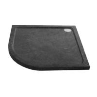 Douchebak Natuursteen Sanilux Jory 90x90x4cm Kwartrond Zwart/bruin Radius 55cm - thumbnail