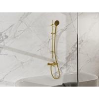 Fortifura Calvi Badkraan - met glijstangset - ronde handdouche - metalen doucheslang - geborsteld messing PVD (Goud) SW767490/SW799449/SW706206/SW720226 - thumbnail