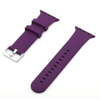 By Qubix - Rubberen sportbandje met gesp - Donkerpaars - Compatible met Apple Watch 38mm / 40mm / 41mm / 42mm - Compatible Apple watch bandjes - thumbnail