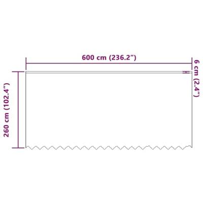 VidaXL Kantgordijn met gordijnen bloemen wit 260 x 600 cm polyester