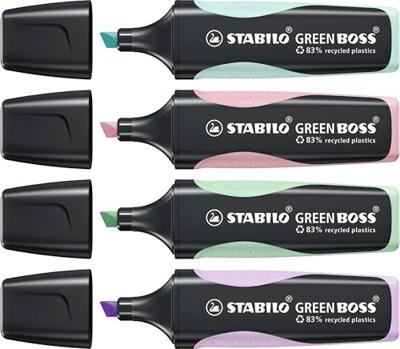 Markeerstift stabilo green boss 6070/4 4st pa ass | 5 stuks