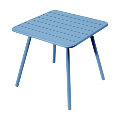 Fermob Luxembourg tuintafel vierpoot 80x80 cm Maya Blue