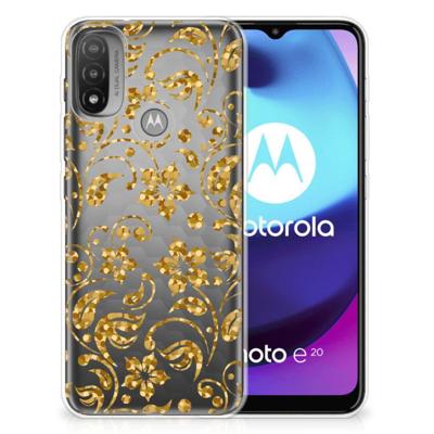 Motorola Moto E20 | E40 | TPU Case | Gouden Bloemen Motorola Moto E20 | E40 | TPU Case | Gouden Bloemen