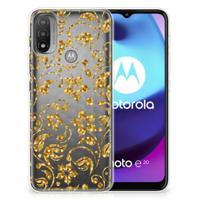 Motorola Moto E20 | E40 | TPU Case | Gouden Bloemen - thumbnail