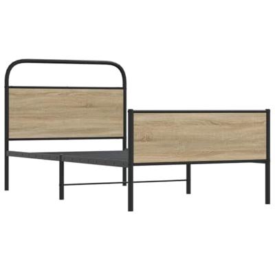 Bedframe zonder matras bewerkt hout sonoma eikenkleur 90x190 cm Bedframe zonder matras bewerkt hout sonoma eikenkleur 90x190 cm