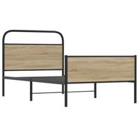 Bedframe zonder matras bewerkt hout sonoma eikenkleur 90x190 cm - thumbnail