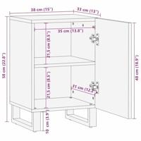 Badkamerkast Bruin en zwart 38 x 33.5 x 58 cm Massief mangohout - thumbnail