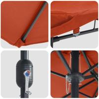 Tuinparasol Terracotta 385 x 209 x 244 cm Stof - thumbnail