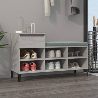 VidaXL Schoenenkast 102x36x60 cm bewerkt hout betongrijs VidaXL Schoenenkast 102x36x60 cm bewerkt hout betongrijs