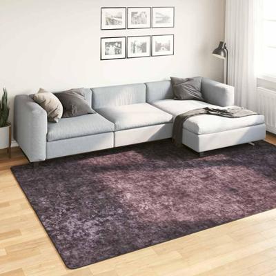 VidaXL Vloerkleed wasbaar anti-slip 190x300 cm antracietkleurig