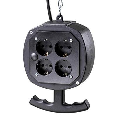 AS Schwabe 60971 8-voudig Stopcontactsplitter Zwart