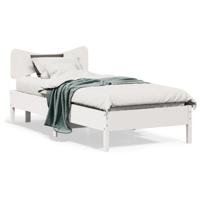 Bedframe zonder matras massief grenenhout wit 90x200 cm - thumbnail
