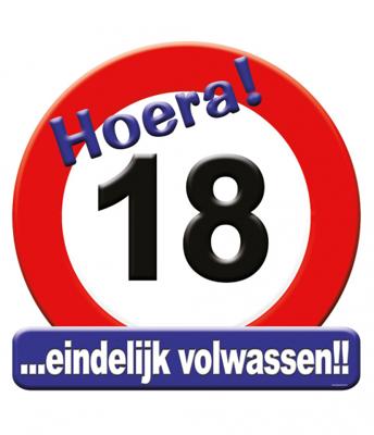 Kroonschild verkeersbord-18 jaar