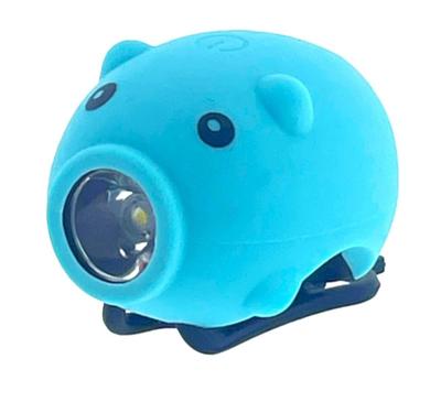 PexKids fietstoeter varken met led lamp usb blauw