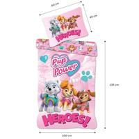 Paw Patrol Pup Power peuterdekbedovertrek - roze - 100 x 135 cm - thumbnail