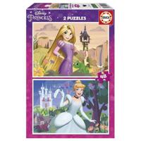 Set van 2 Puzzels Disney Princess Cinderella and Rapunzel 48 Onderdelen - thumbnail